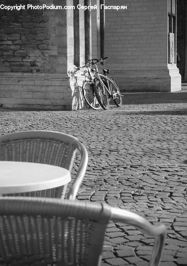 Chair, Furniture, Bicycle, Bike, Vehicle, Brick, Cyclist