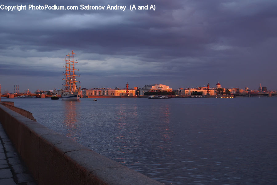 Waterfront, Factory, Refinery, City, Downtown, Ship, Vessel