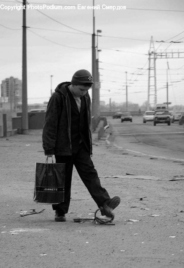 Human, People, Person, Stick, Asphalt, Tarmac