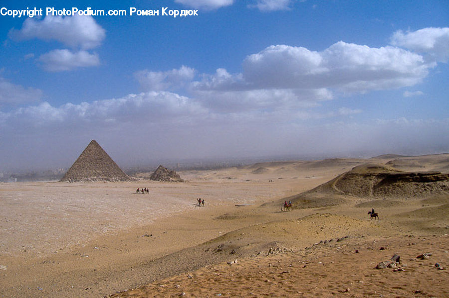 Desert, Outdoors, Ancient Egypt, Architecture, Pyramid, Triangle, Dune