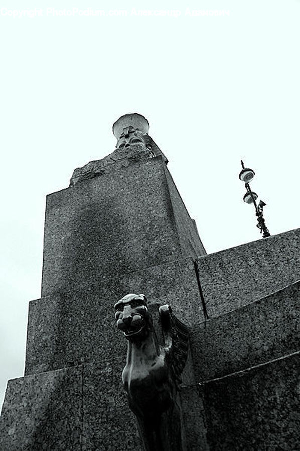 Art, Gargoyle, Statue, Asphalt, Tarmac, Cross, Rock