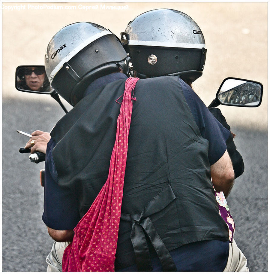 People, Person, Human, Car Mirror, Mirror, Crash Helmet, Hardhat