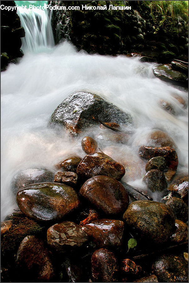 Outdoors, River, Water, Waterfall, Creek, Rock, Pebble