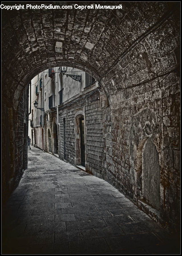 Alley, Alleyway, Road, Street, Town, Crypt, Brick