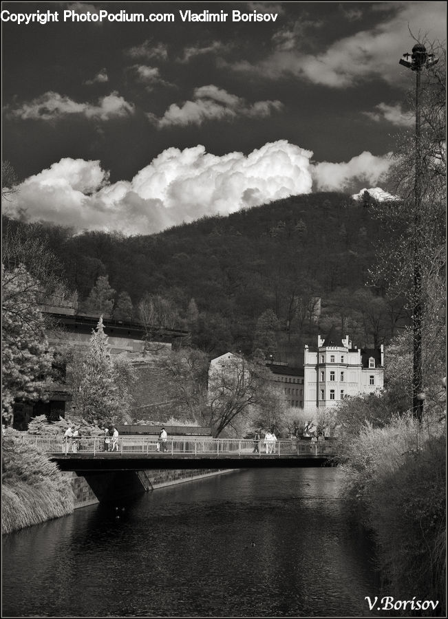 Bridge, Canal, Outdoors, River, Water, Cloud, Cumulus