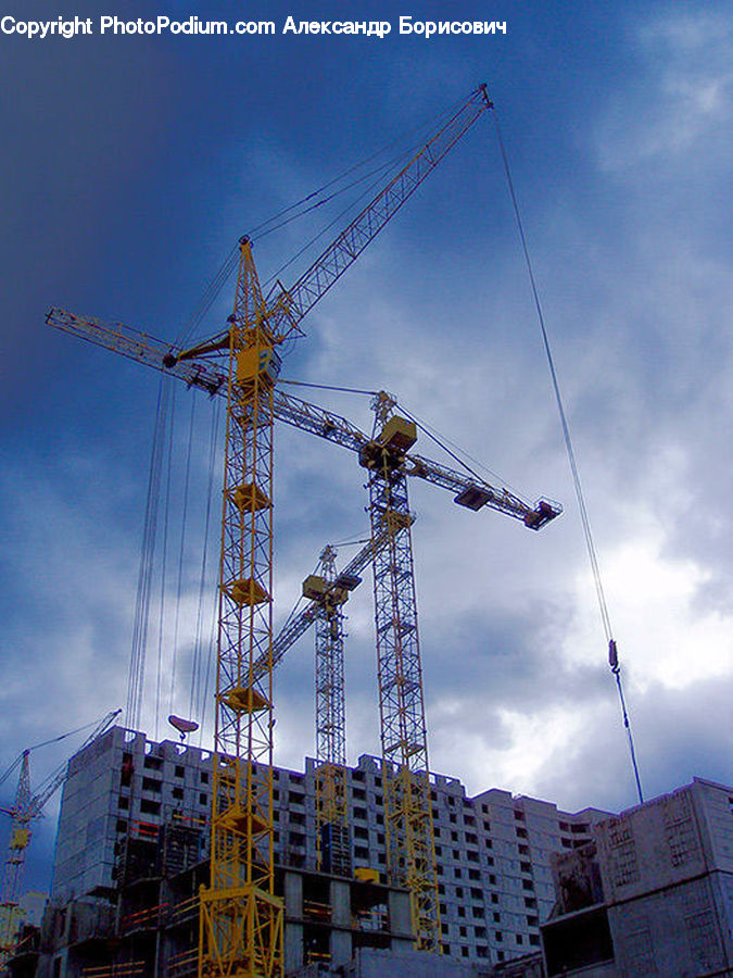 Construction, Constriction Crane, Building, City, High Rise, Housing, Architecture