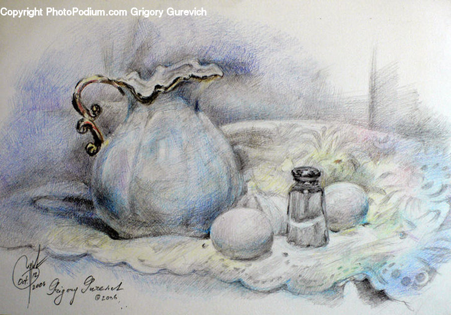 Garlic, Plant, Art, Drawing