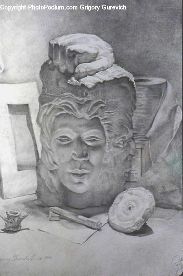 Art, Drawing, Bust, Figurine, Head, Portrait