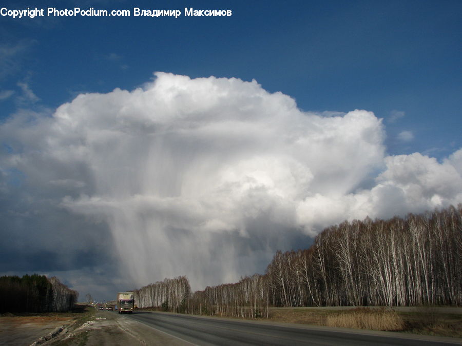 Cloud, Cumulus, Sky, Azure Sky, Outdoors, Dirt Road, Gravel