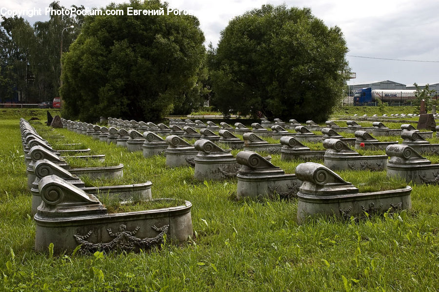 Boat, Dinghy, Tomb, Field, Grass, Grassland, Plant