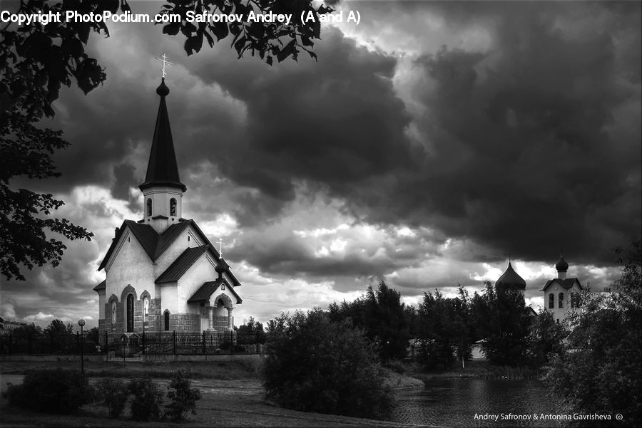 Architecture, Church, Worship, Basketball Court, Outdoors, Storm, Weather