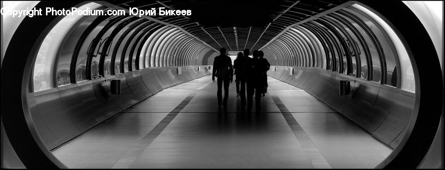 Tunnel, Silhouette, Pedestrian, Person, Corridor, People, Road