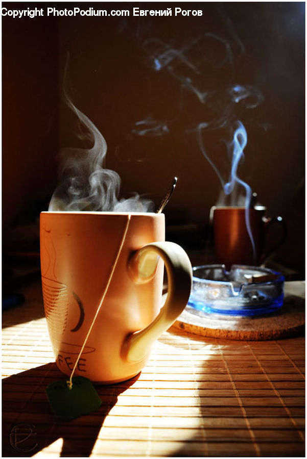 Coffee Cup, Cup, Smoke, Porcelain, Saucer, Beverage, Drink