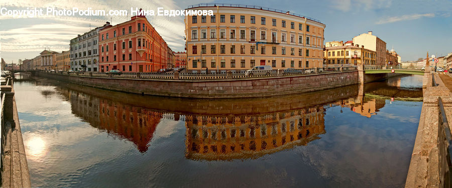 Puddle, Building, Canal, Outdoors, River, Water, Architecture