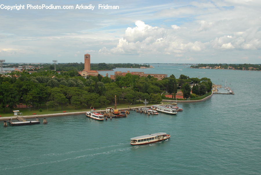 Barge, Boat, Tugboat, Vessel, Steamer, Coast, Island