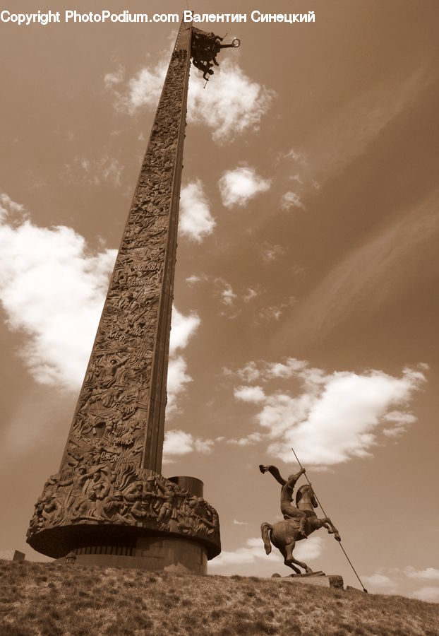 Column, Monument, Obelisk, Art, Sculpture, Statue, Pillar