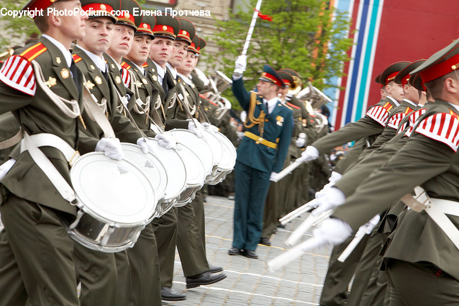 People, Person, Human, Marching, Parade, Military, Military Uniform