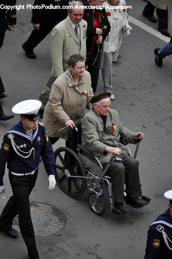 Human, People, Person, Wheelchair, Clothing, Overcoat, Suit