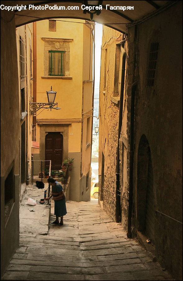 Alley, Alleyway, Road, Street, Town, Building