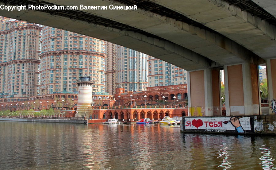 Boat, Gondola, Building, Architecture, Convention Center, City, Downtown