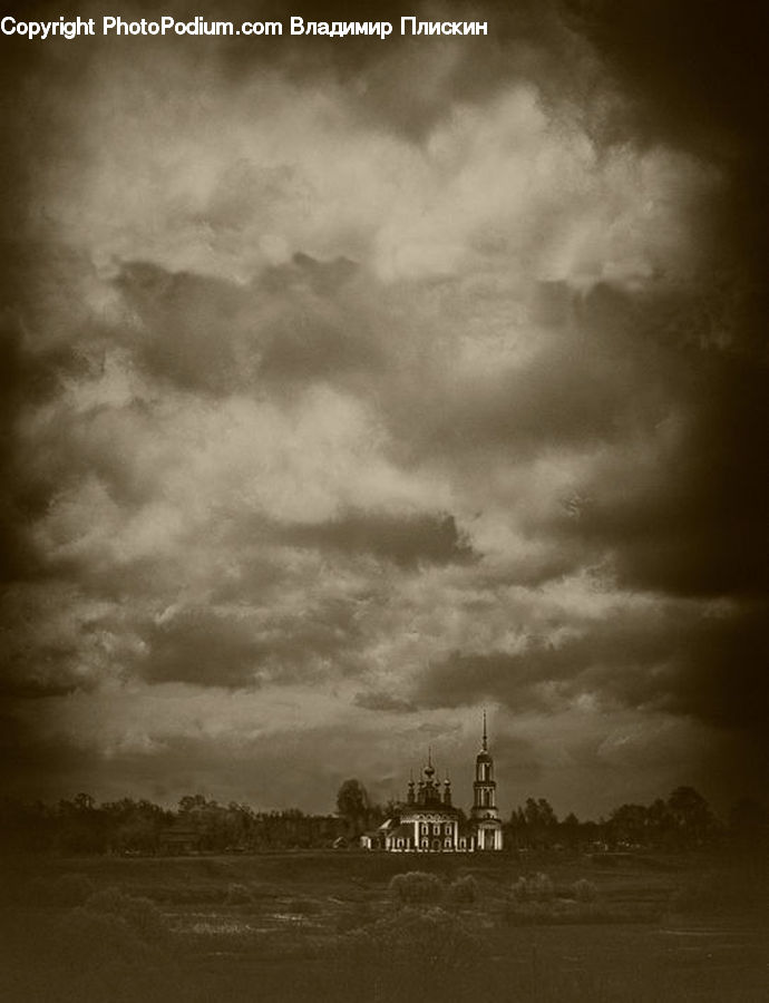 Architecture, Church, Worship, Outdoors, Storm, Weather, Cloud