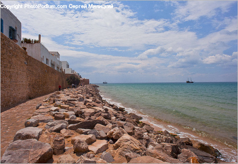 Castle, Fort, Coast, Outdoors, Sea, Water, Beach