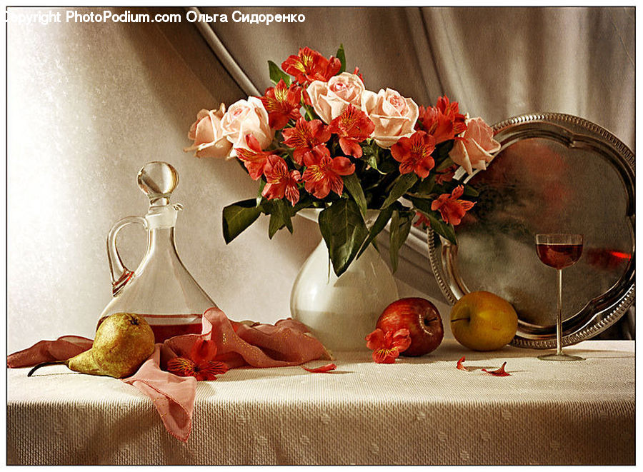 Glass, Goblet, Floral Design, Flower, Flower Arrangement, Flower Bouquet, Ikebana