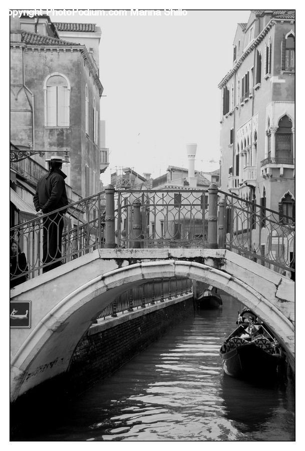 People, Person, Human, Boat, Watercraft, Bridge, Canal