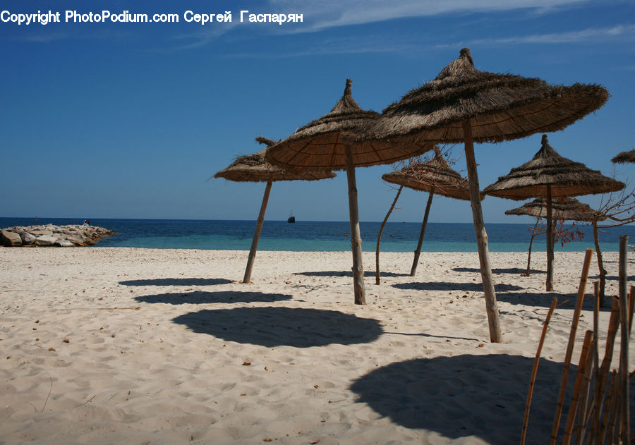 Gazebo, Beach, Coast, Outdoors, Sea, Water, Umbrella