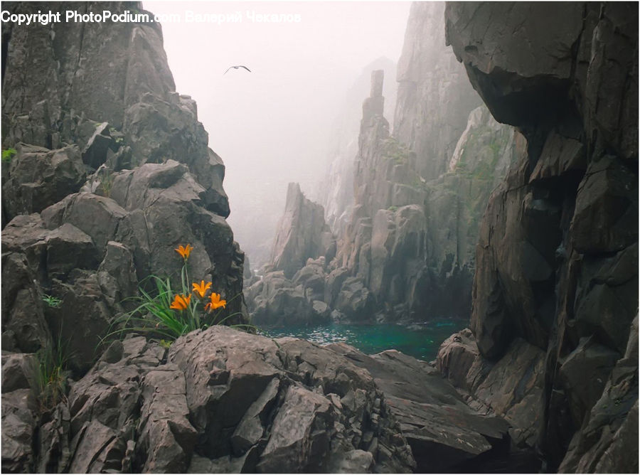 Cliff, Outdoors, Rubble, Rock, Canyon, Valley, Crest