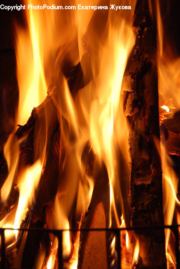 Fire, Flame, Fireplace, Hearth