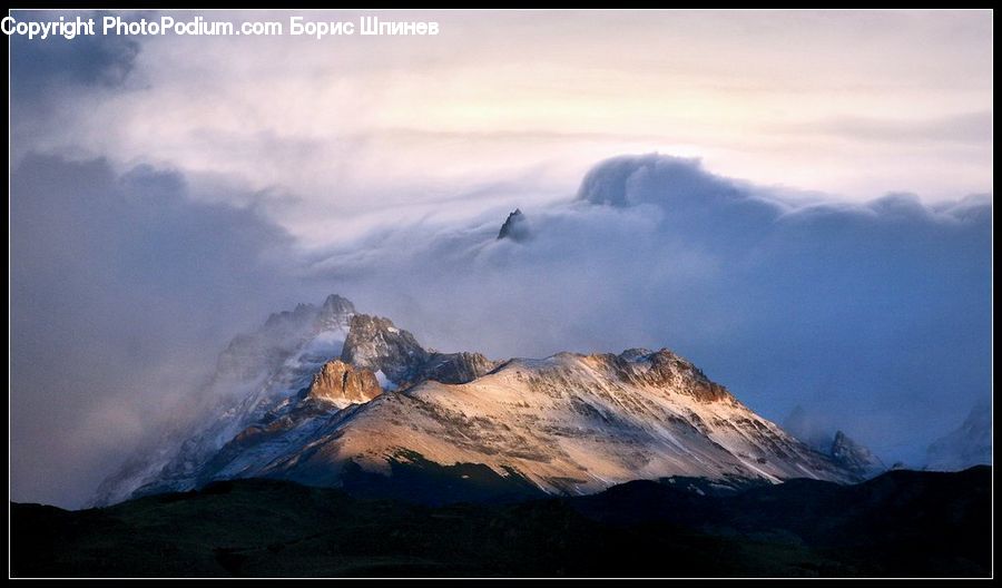 Alps, Crest, Mountain, Peak, Outdoors, Azure Sky, Cloud