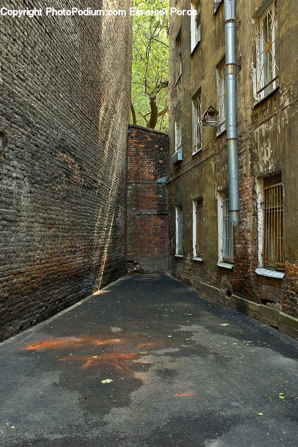 Alley, Alleyway, Road, Street, Town, Brick, Building