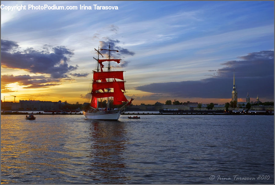Boat, Yacht, Waterfront, Architecture, Tower, Ferry, Freighter