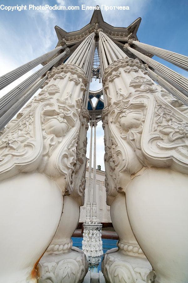 Art, Gargoyle, Statue, Lamp Post, Pole, Building, Architecture