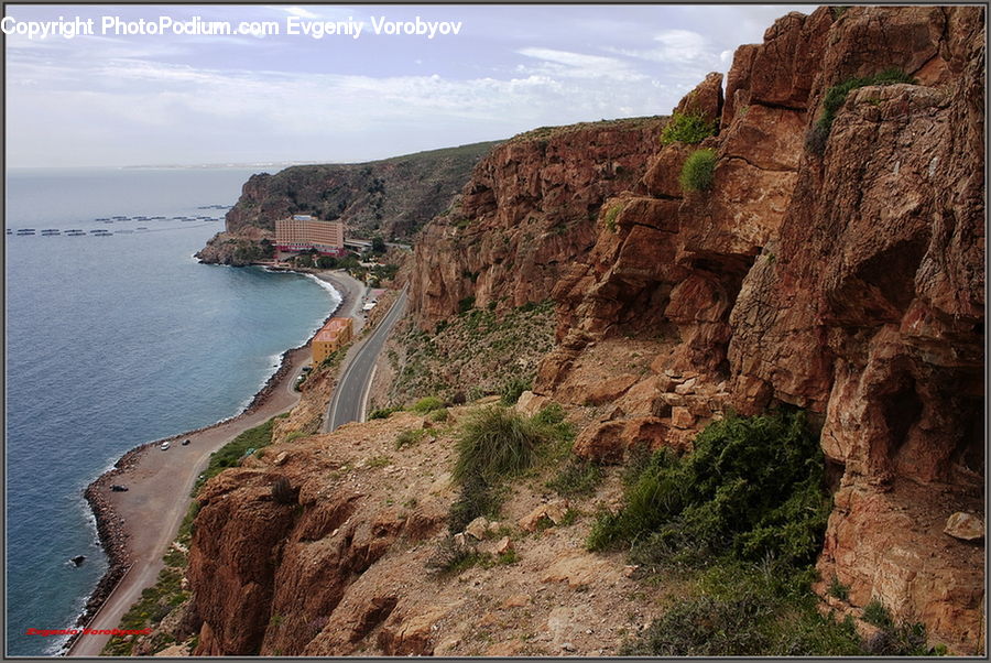 Cliff, Outdoors, Hole, Promontory, Moss, Plant, Beach