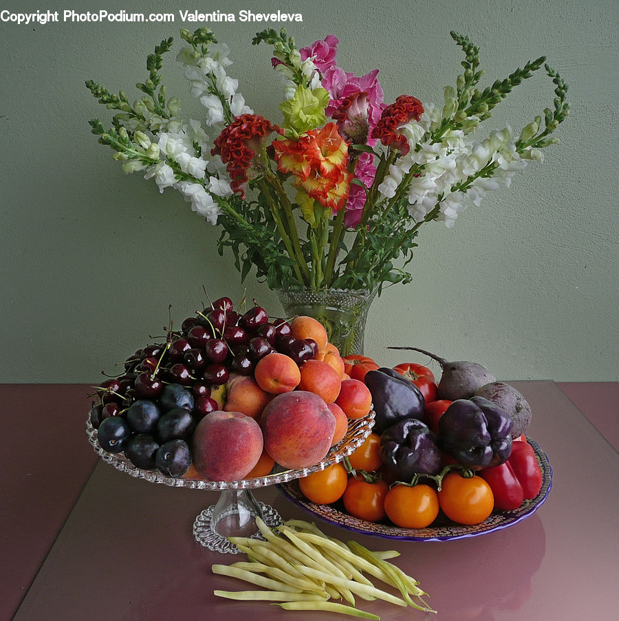 Fruit, Glass, Goblet, Floral Design, Market, Produce, Flower