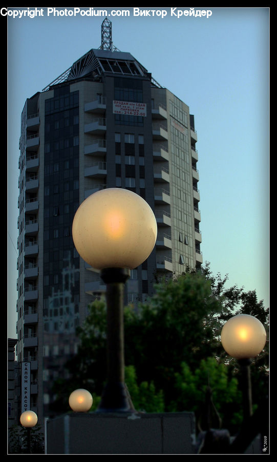 Plant, Potted Plant, Building, Housing, Lamp Post, Pole, Architecture