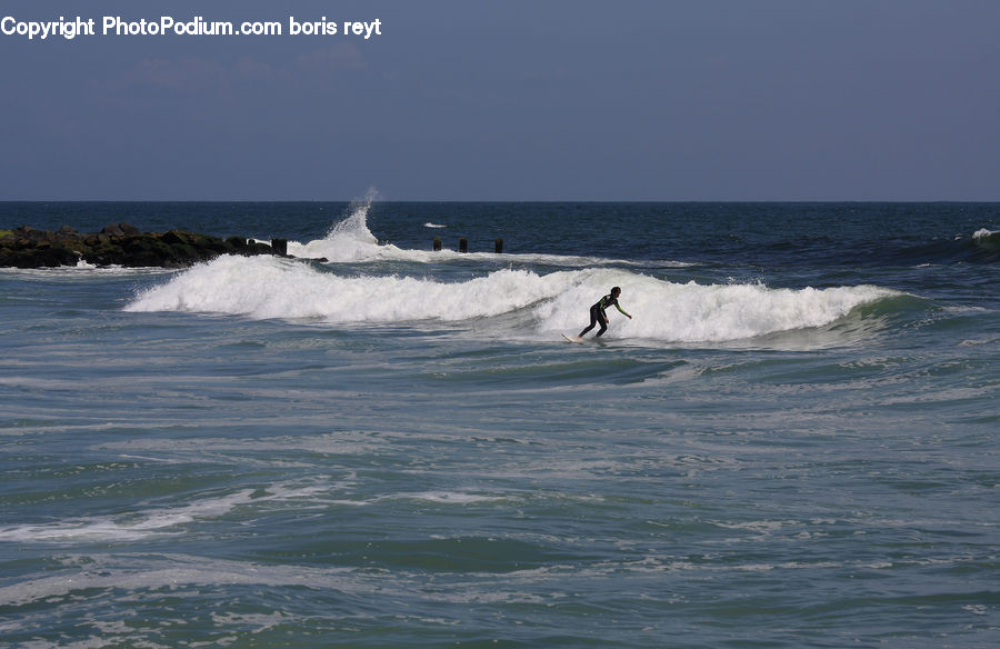 Outdoors, Sea, Sea Waves, Water, Sport, Surfing, Beach