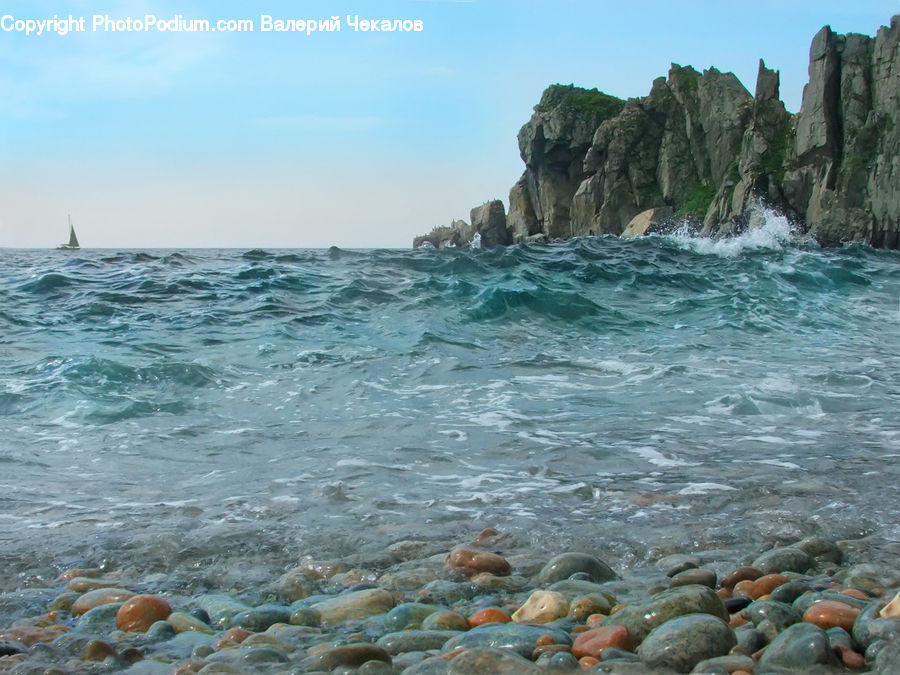 Beach, Coast, Outdoors, Sea, Water, Ocean, Rock