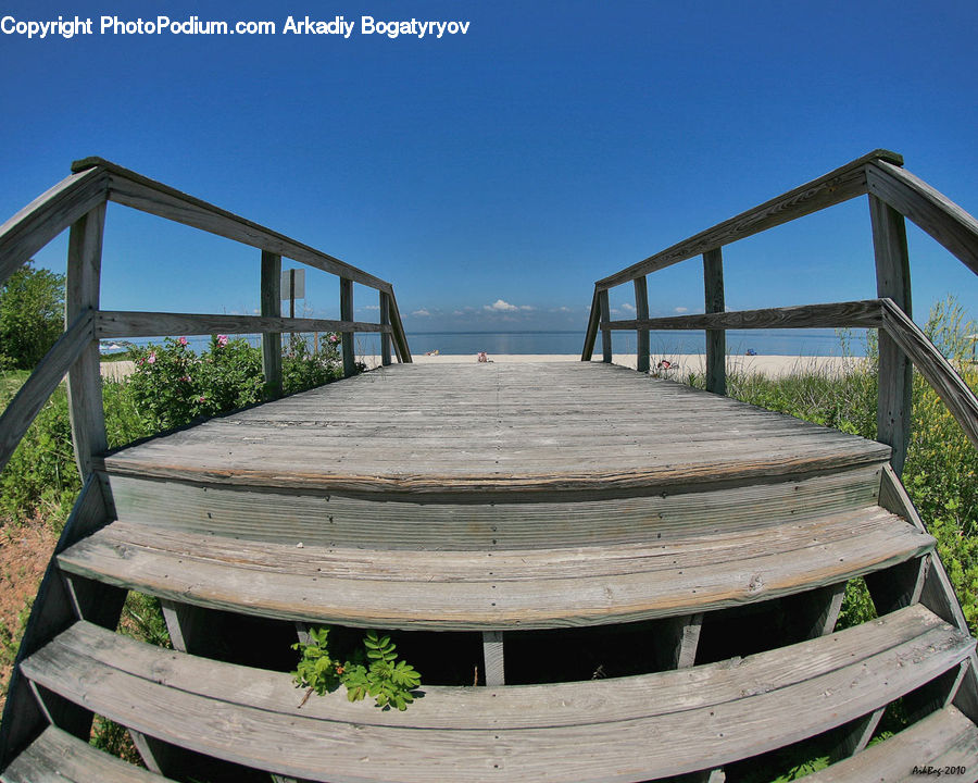 Boardwalk, Deck, Path, Sidewalk, Walkway, Bench, Building