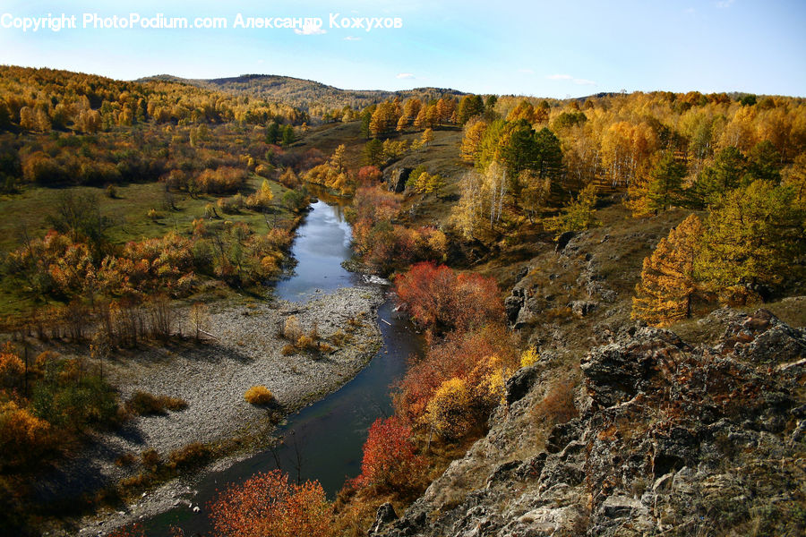 Creek, Outdoors, River, Water, Canyon, Valley, Plateau