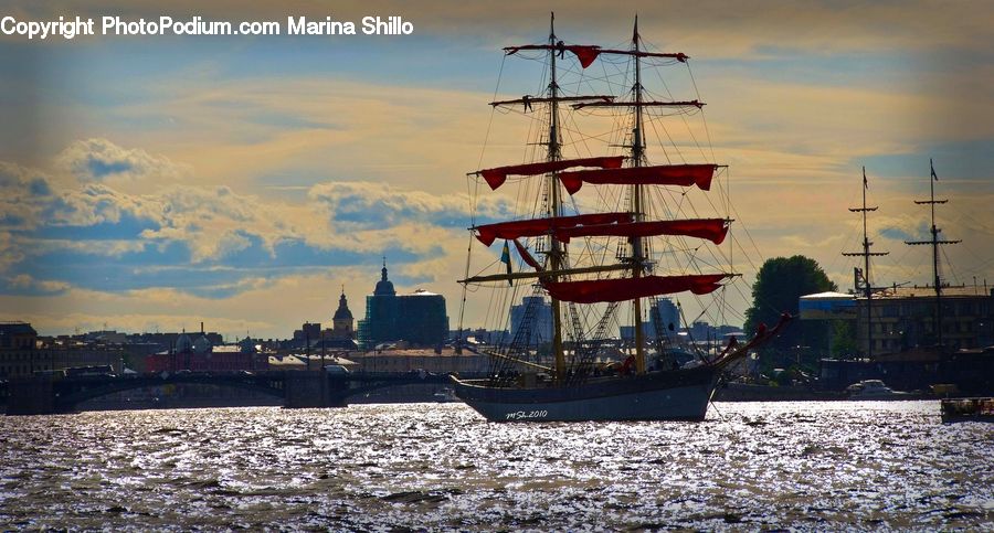 Bridge, Boat, Watercraft, Ship, Vessel, Outdoors, River