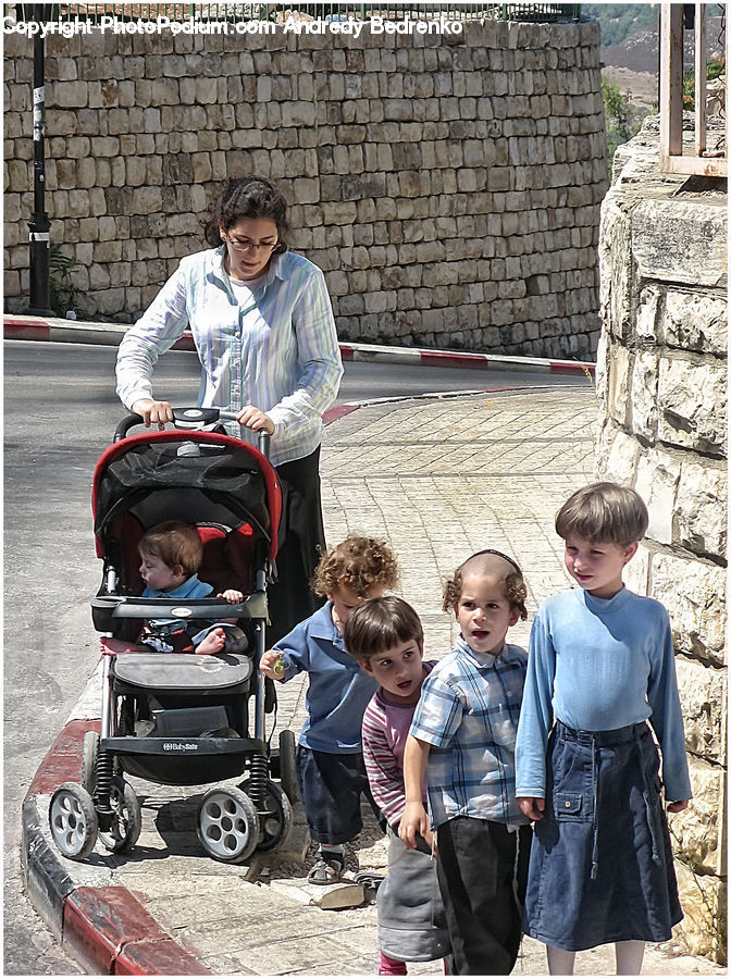 Human, People, Person, Stroller, Motor, Motorcycle, Vehicle