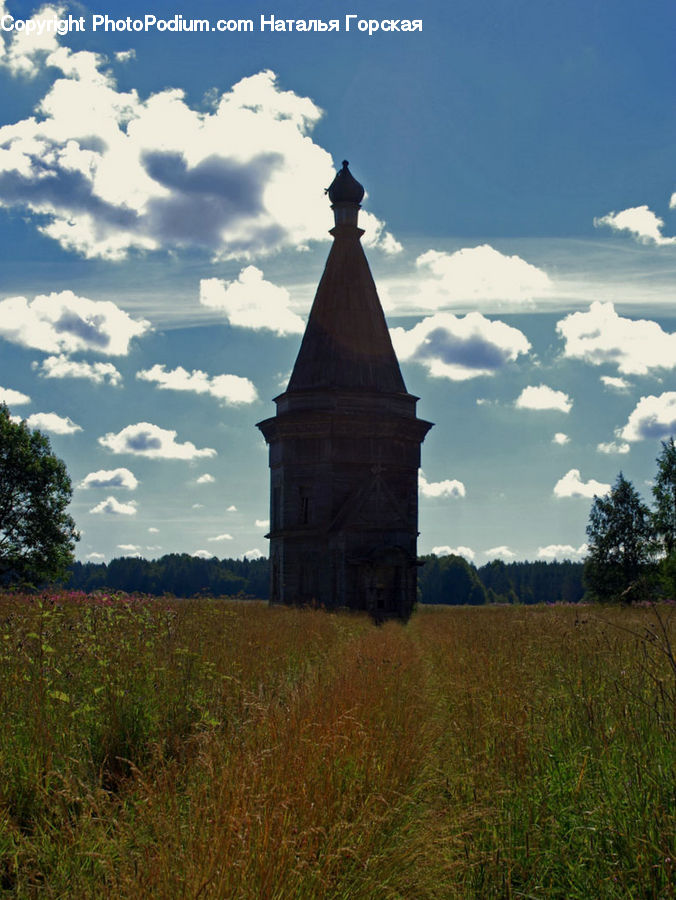 Architecture, Spire, Steeple, Tower, Bell Tower, Clock Tower, Field