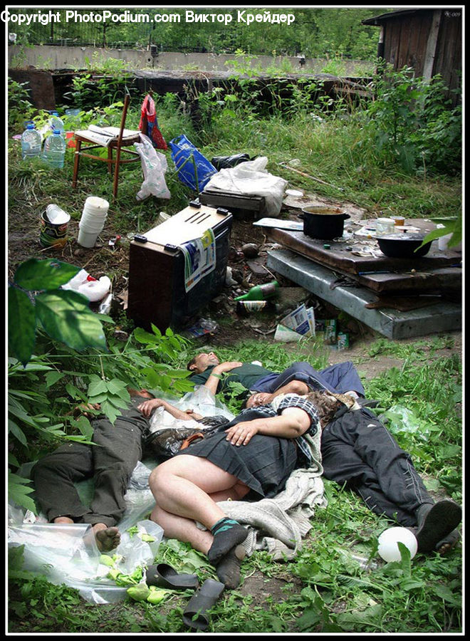 People, Person, Human, Asleep, Barefoot, Backyard, Yard