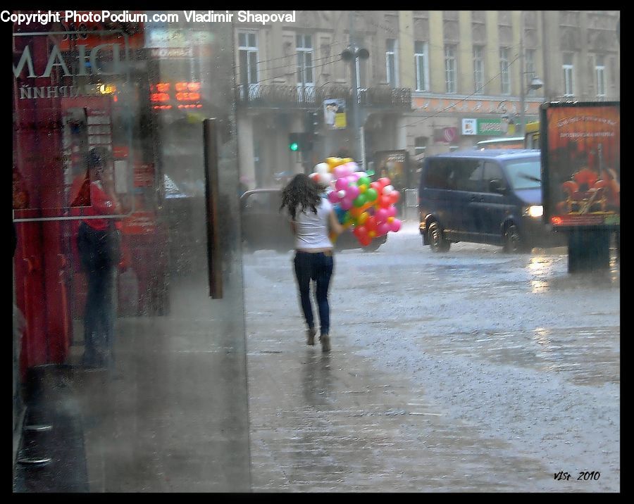 Automobile, Car, Vehicle, Flood, Water, Alley, Alleyway