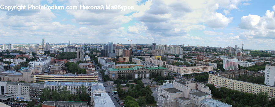 Aerial View, City, Downtown, Metropolis, Urban, Building, Town
