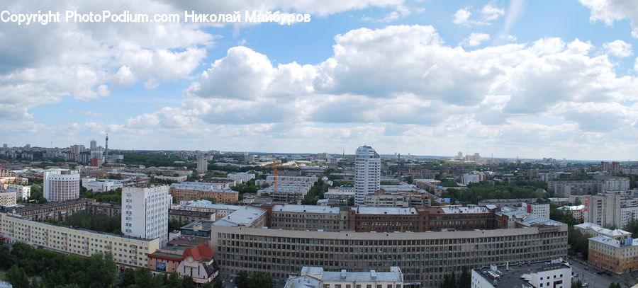 City, Downtown, Aerial View, Urban, Metropolis, Building, Town