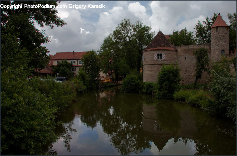 Castle, Ditch, Fort, Moat, Building, Cottage, Housing